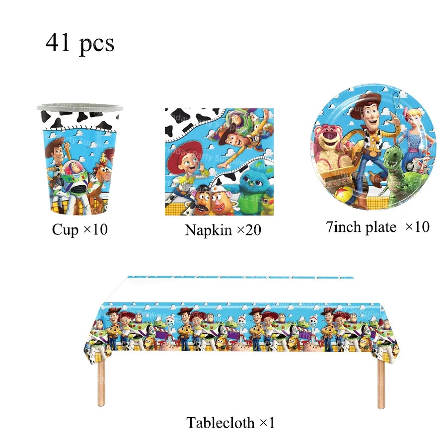 Toy Story Party Decorations Cup Plate Napkin Slap Bracelet Cake Topper Birthday Party Favors Reward Prizes Party Supplies