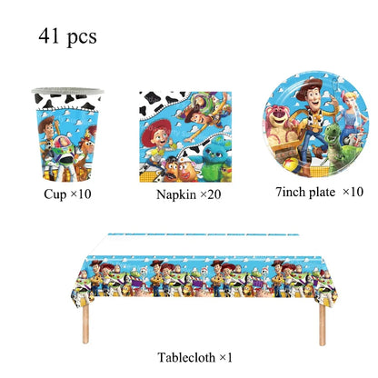 Toy Story Party Decorations Cup Plate Napkin Slap Bracelet Cake Topper Birthday Party Favors Reward Prizes Party Supplies