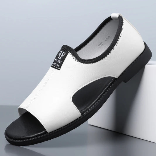 Men's Summer Comfort Casual Soft Sole Anti-Slip Roman Sandals Breathable Outdoor Slip-On Beach Shoes-HT2025
