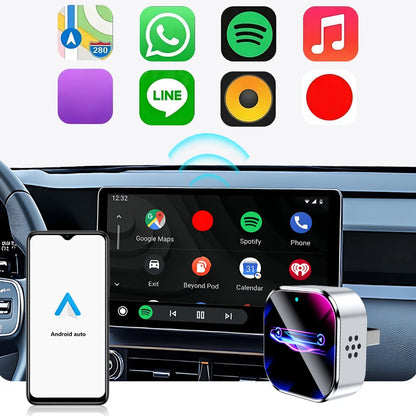 Wireless Android Auto Carplay Box/Adapter Carplay AI Box Auto Connect Smart USB Dongle for iPhone and Android Factory Wired Cars