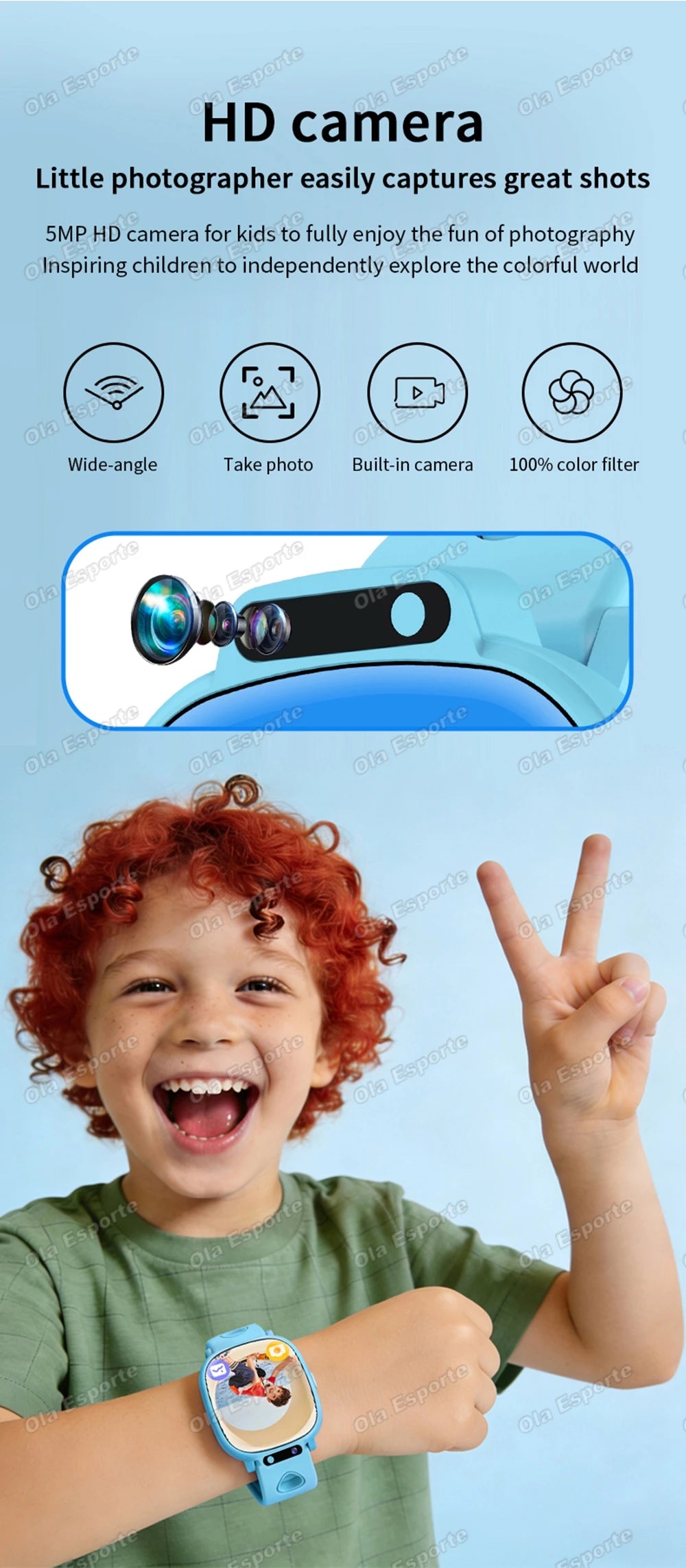 Children's Smart Watch 2026 Camera LED Flashlight Fun Games Stopwatch Calculator Alarm Reminders Boys and Girls Smartwatch HW12