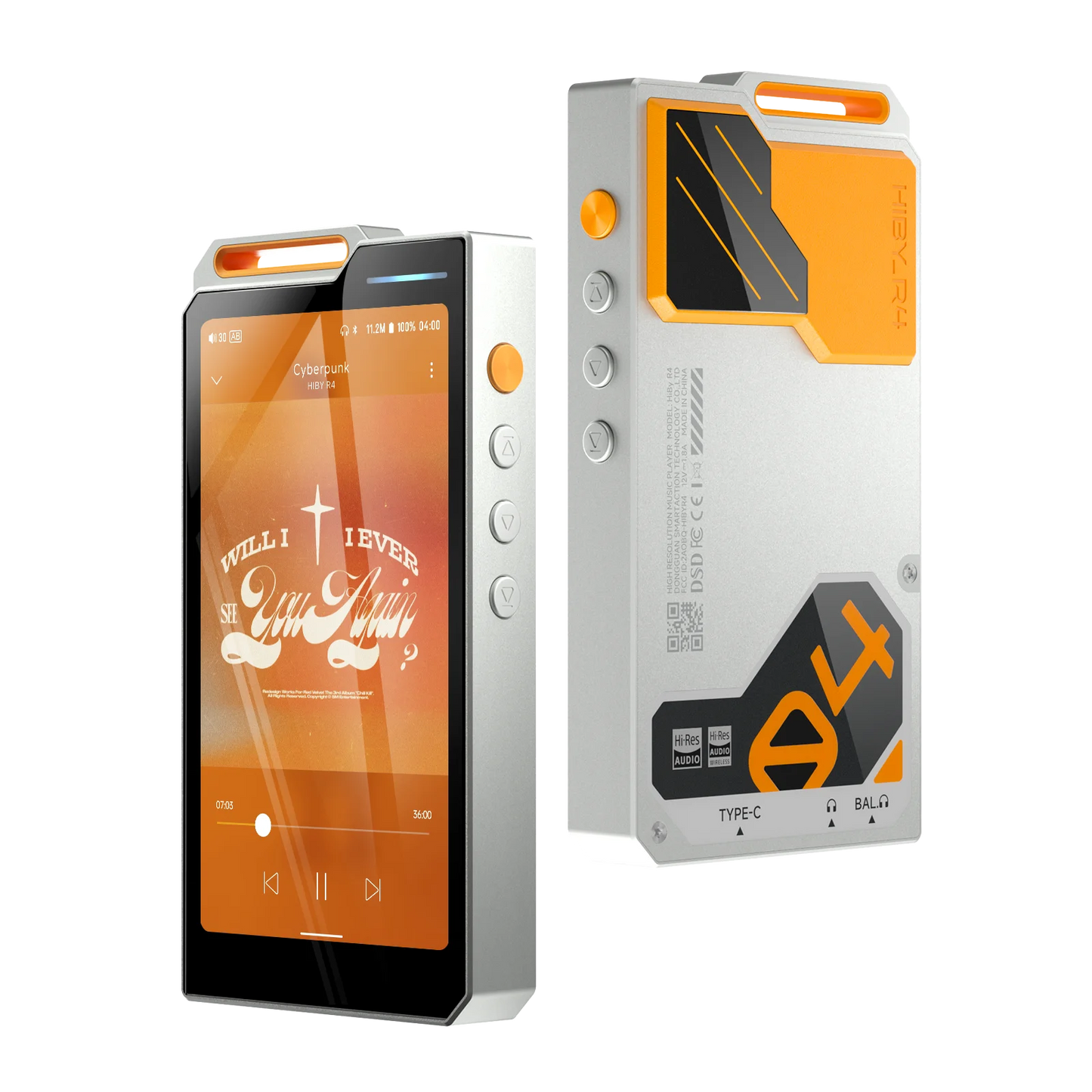 HiBy R4 Android 12 HiFi Music Player Bluetooth WiFi DSD256 MQA 16x USB DAC Headphone AMP 11hr 4.7'' ES9018Q2M*4 Snapdragon 665