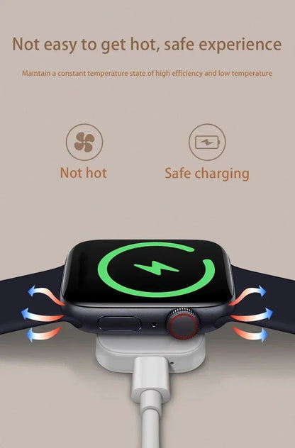 Fast Magnetic Watch Wireless Charger For Apple Watch Ultra 3 2 1 Series 9 8 7 6 SE Charger Dock Adapter Type C Portable Charger
