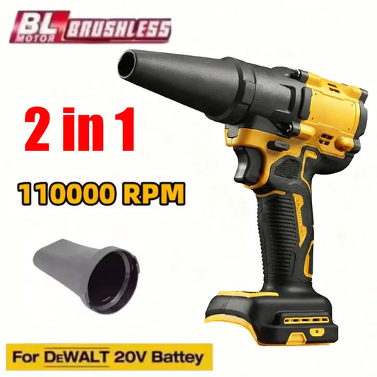 For DeWALT 20V Battery 2-in-1 Brushless Turbo Blower Jet Fan & Vacuum Cleaner High Speed 110000RPM Handheld Dust Blowing Tool