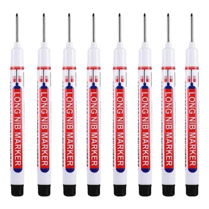 8Pcs/Set 20mm Deep Hole Long Nib Head Markers For Metal Perforating Pen Waterproof Bathroom Woodworking Decoration Multi-Purpose