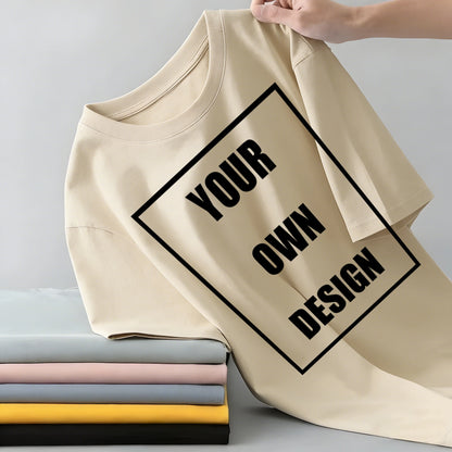 Men's Personalized T-shirt 100%Cotton Tee Custom Shirt Make Your Design Logo Text Men Women Design Your Gift Couple Tshirt