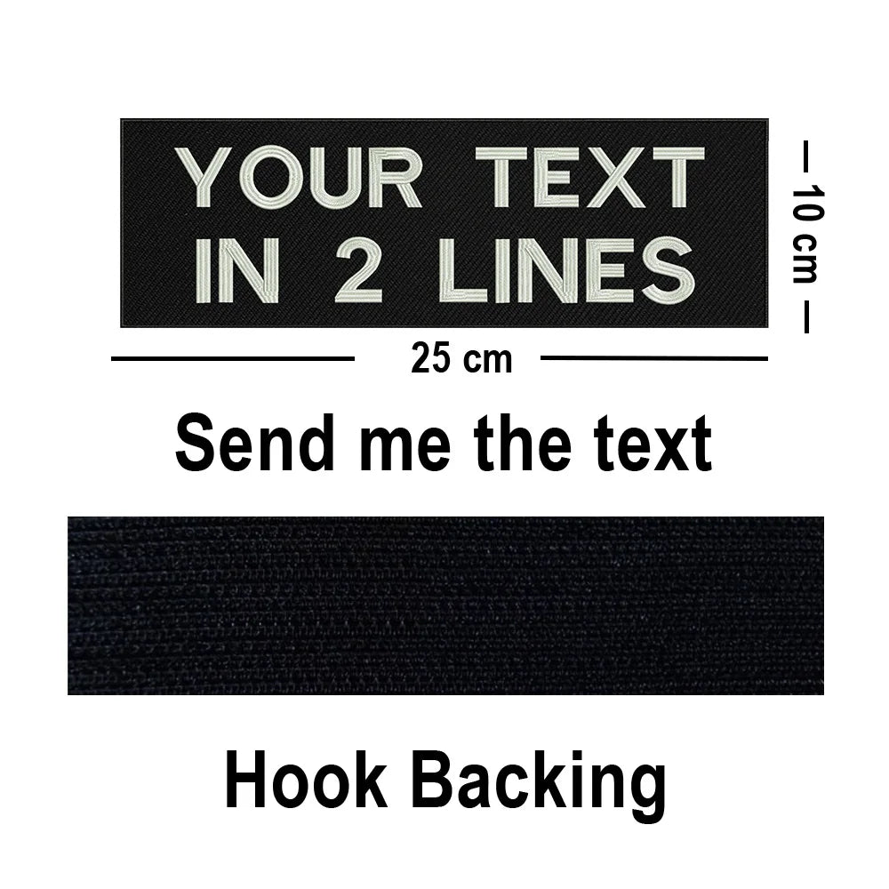 Custom Big Size Patches Personalized Name Embroidered Patch Stripes Badge Emblems Iron On Or Hook Loop Applique For Clothes
