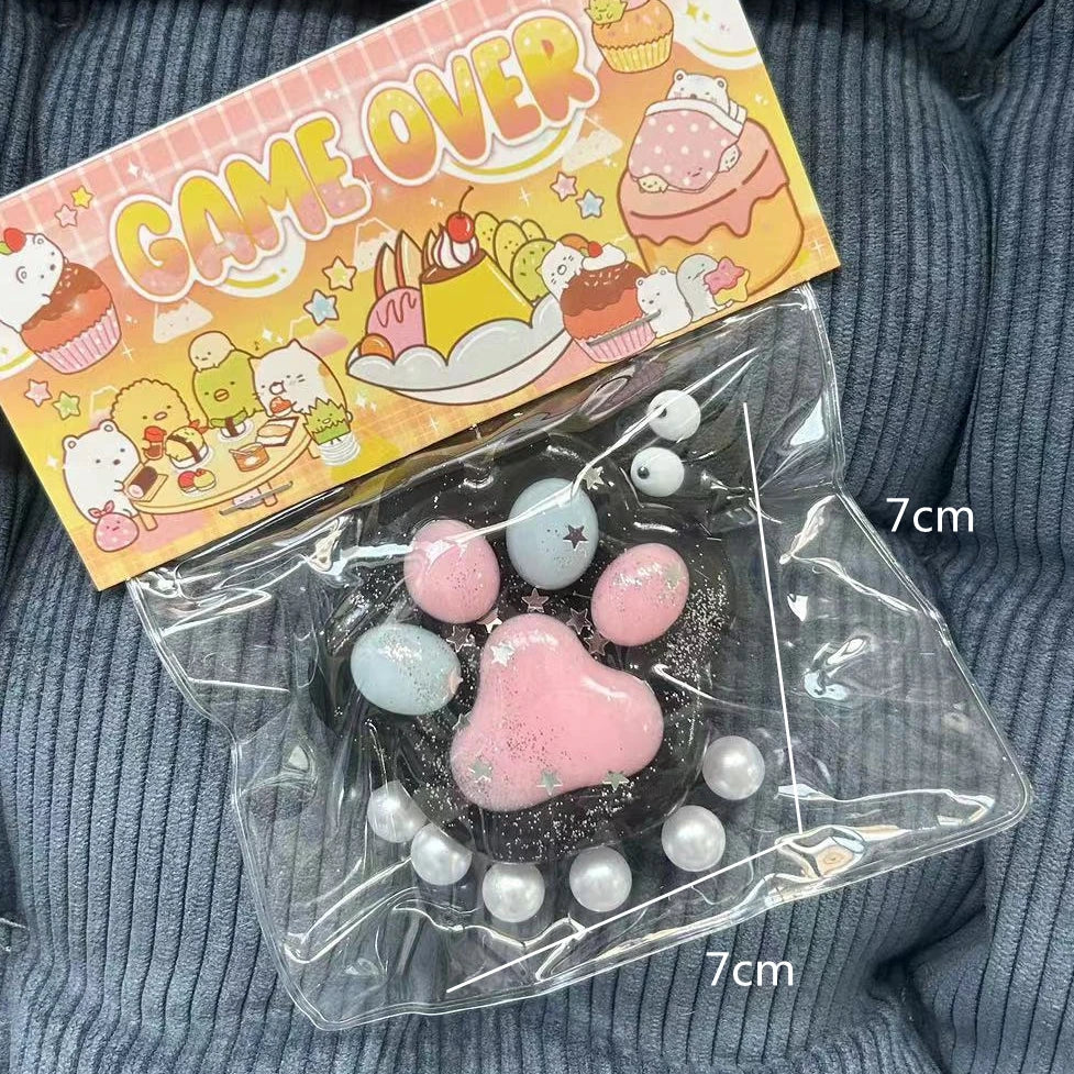 Taba Squishy Rainbow Cat Claw Squishy Fidget Toy Soft Cat Paw Slow Rebound Pinch Decompression Toys Adults Relief Squeeze Toys