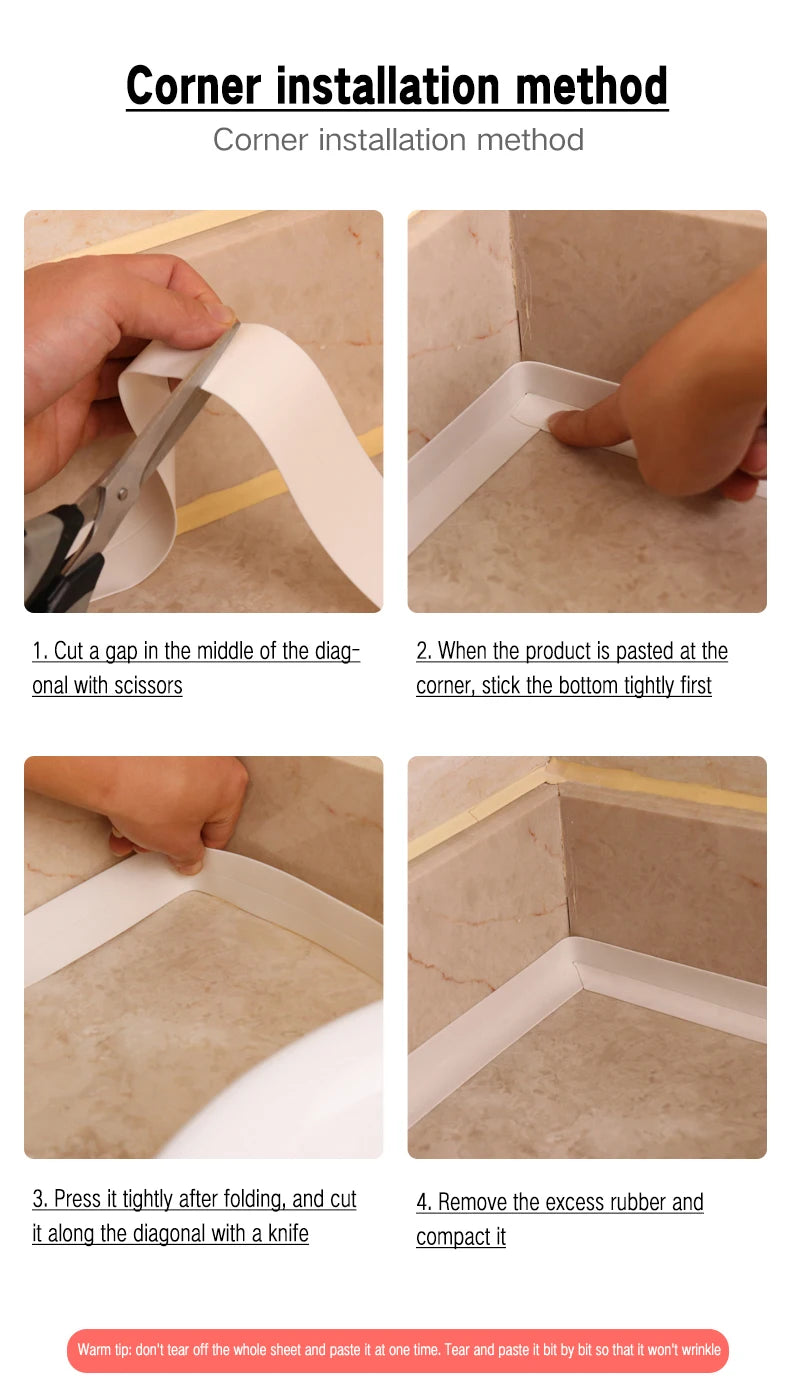 Sealing Tape For Bathroom Kitchen Accessories Shower Bathtub Caulk Strip Self Adhesive Waterproof Wall Sticker Sink Edge Tape