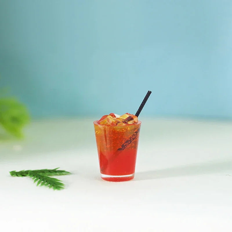Miniature Toy Cocktail Drinks Doll Toys Dollhouse Accessories Miniature Items Fit for 1:6/1:12 Doll House Kitchen Ornaments