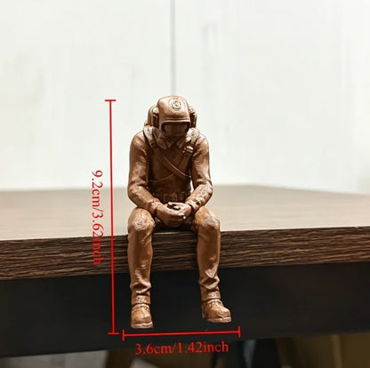 Nautical Deep Sea Diver Figurine Seated Scuba 3D Printed Diver Home Desk Statue Handicraft Ornament Ocean Theme Home Decor Gifts