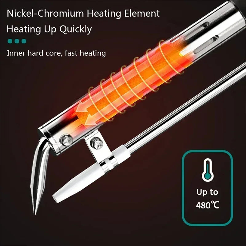 60W DIY electric soldering iron tin gun portable soldering gun maintenance power tool automatic tin feeding US/Eu Plug