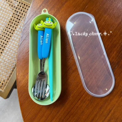 Toy Story 5 Spoon Fork Cutlery Set Woody Buzz Lightyear Jessie Forky Alien Cartoon Character Birthday Christmas Gift For Fans
