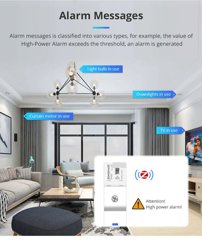 Zemismart Smart Energy Meter Zigbee Monitor Electric Sensor Measure Work with Tuya App Supports Home Assistant via Zigbee2MQTT