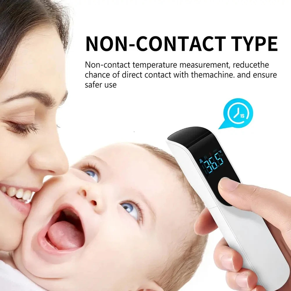 Portable Health Monitor Non Contact IR Thermometer / Fingertip Pulse Oximeter Fast Measurement SpO2 PR Household Monitoring Devi