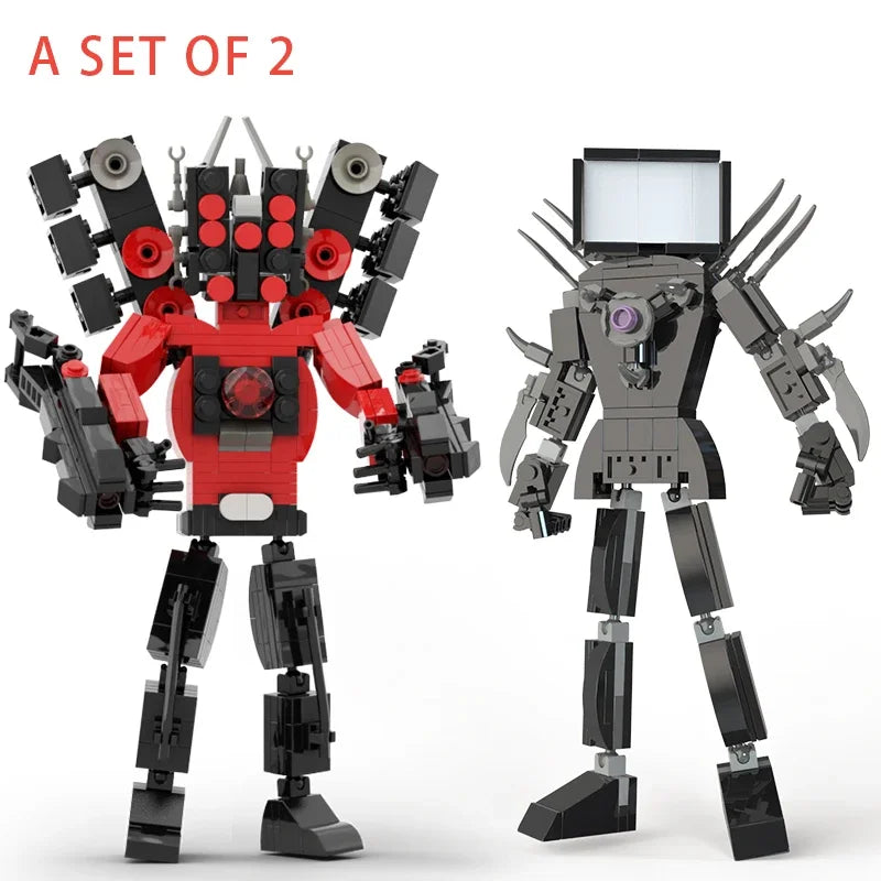 Moc Skibidi Toilet Figures Model Blocks Titan Cameraman Speakerman Construction Toys Party Halloween Decoration Boys Gifts
