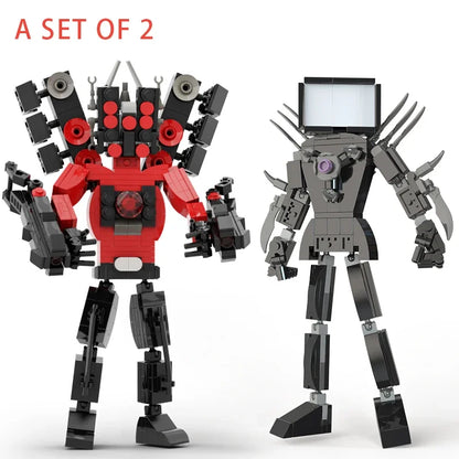 Moc Skibidi Toilet Figures Model Blocks Titan Cameraman Speakerman Construction Toys Party Halloween Decoration Boys Gifts