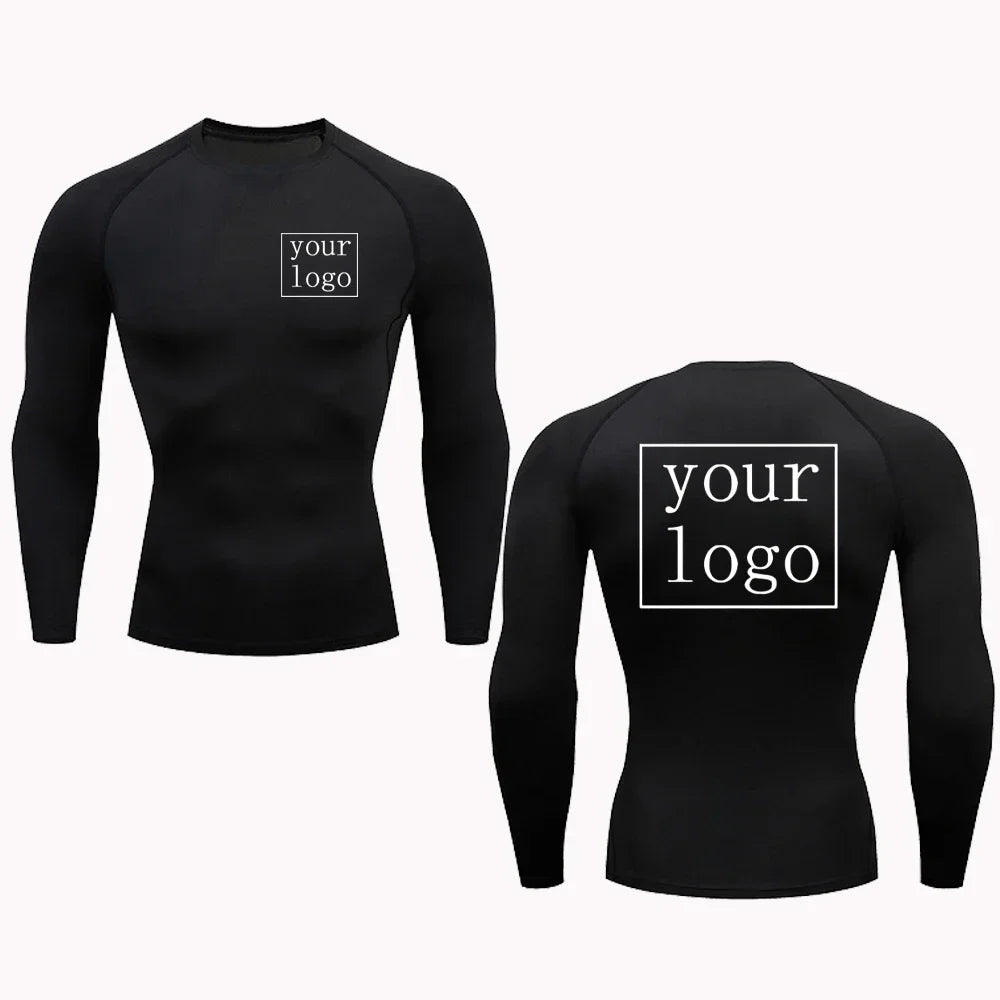 Your Design Logo Top Men Women Print Original Design Tshirts Jogging Workout Gym Quick Dry  New Custom Compression T Shirt