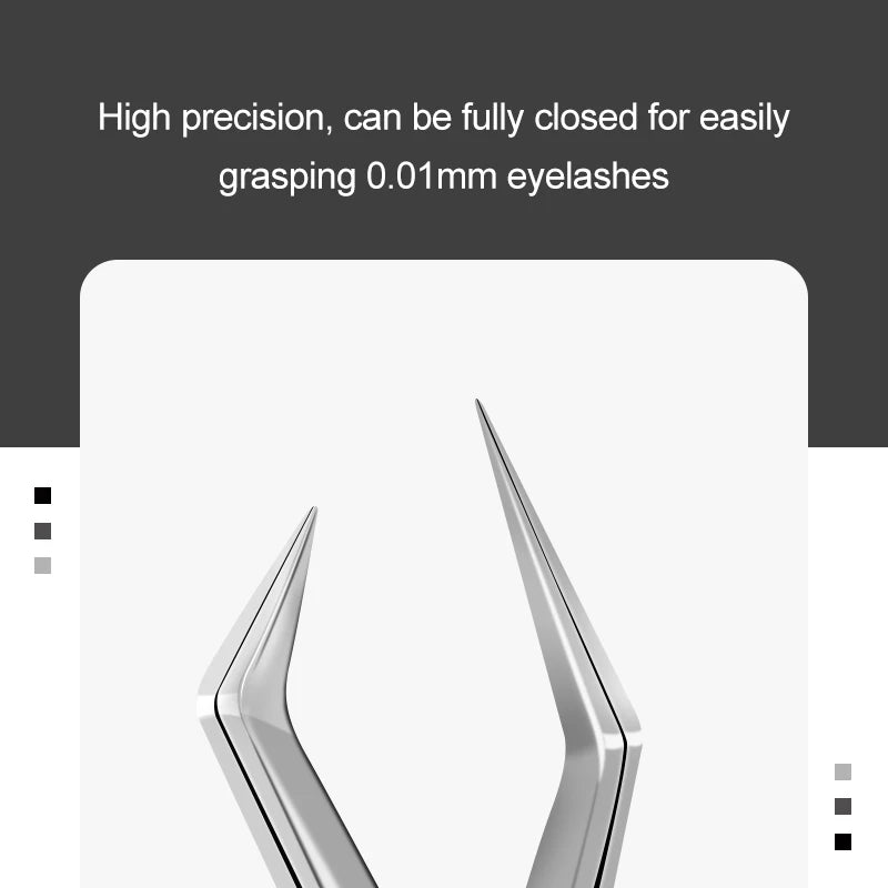 SAKURAHANA Anti-Static Eyelash Tweezers Professional High Precision Volume Extension Stainless Steel Anti-slip Makeup Tool