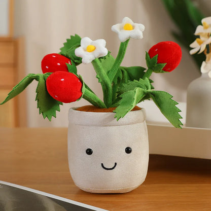 Green Plant Potted Plants Lily Flowers Strawberries Lotus Flowers Persimmons Morning Glory Ornament Soft Birthday Gifts Decor