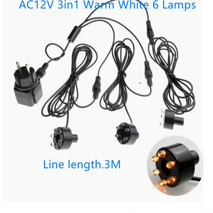 6 LED Underwater Lights12V Aquarium Waterfall Night-Lights Garden Spotlight Lamp Swimming Pool Fountains Pond