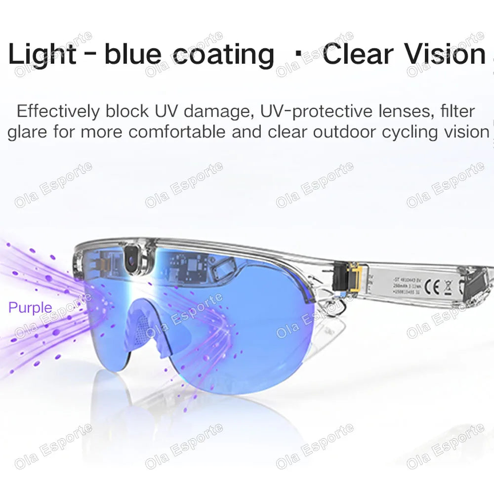 2026 New AI Bluetooth Smart Glasses Camera 1200P Video 4K Anti-shake Cycling Ridi Sports Glasses Dual Mic Windproof Goggles Q01