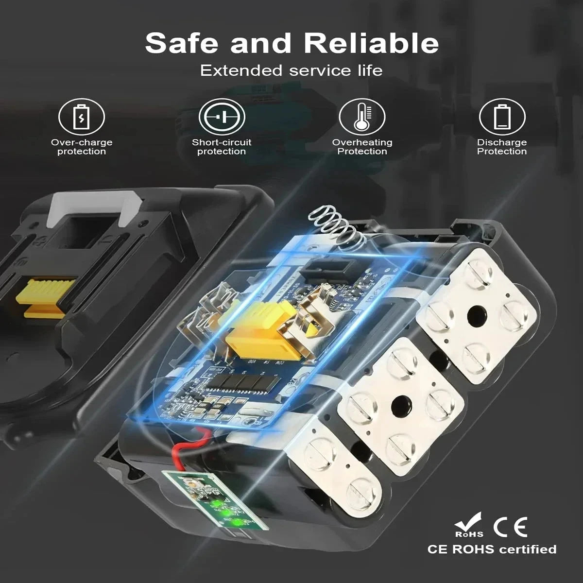 Genuine 6AH makita BL1860 18V Battery Power Tools Li-ion Replacement LXT BL1850 BL1840 for 18V Screwdriver with BMS TPCELL 18V