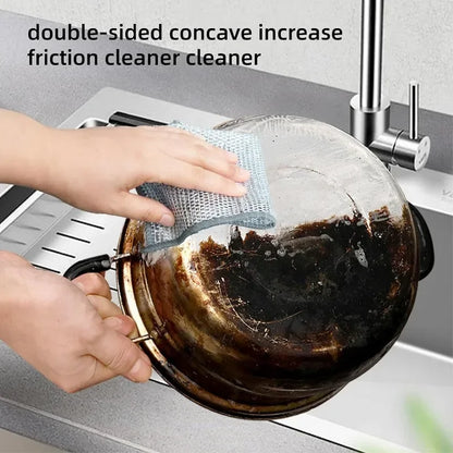 5-30 PCS Magic Dishcloth Silver Wire Cleaning Kitchen Cloth Thickened Microfiber Wash Towel Built-in Sponge Steel Wire Ball Rag