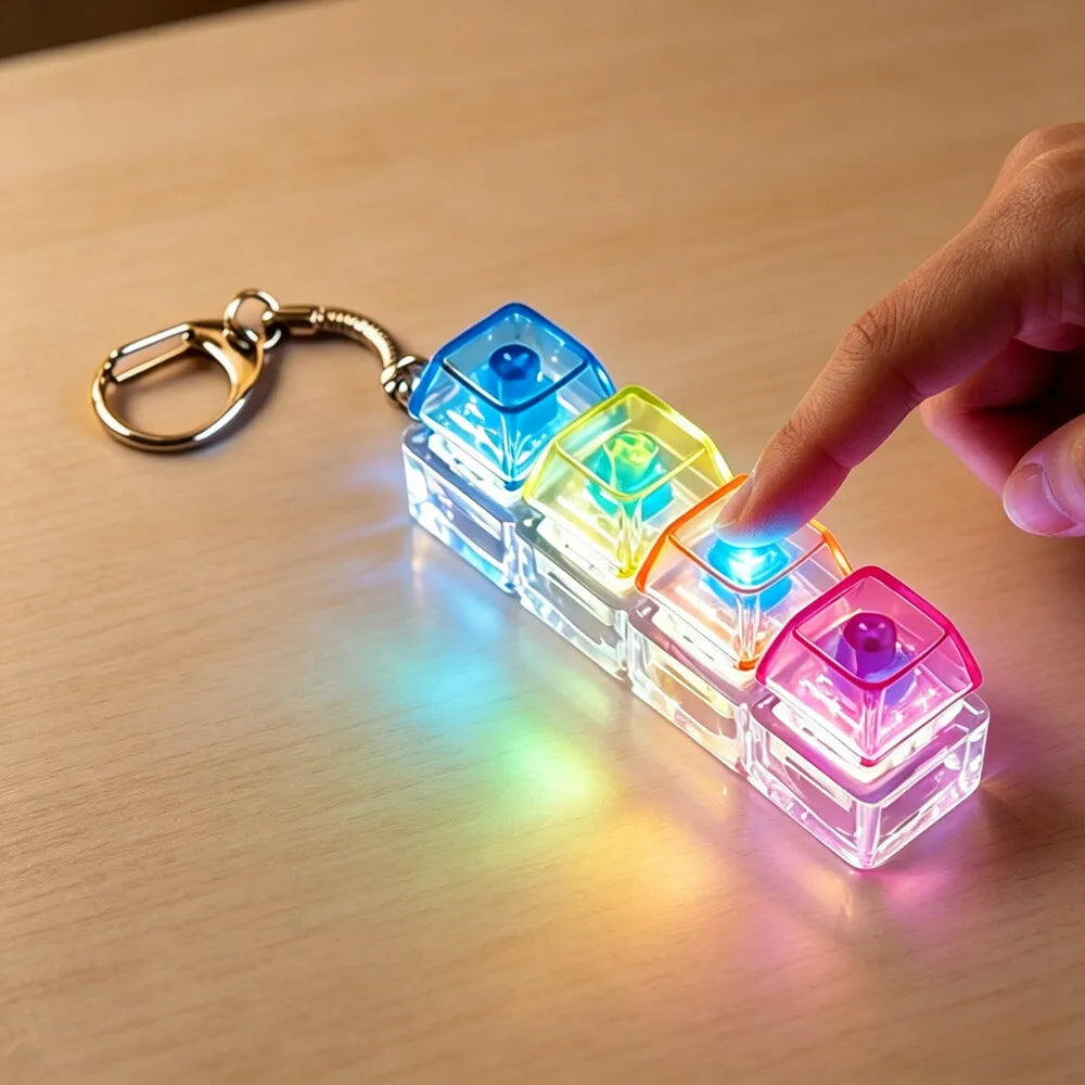 Cat Claw/Gyro Button Decompression Toy Mechanical Keyboard Shaft Tester Luminous Keyboard Keychain for Pressure Release