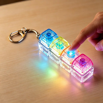 Cat Claw/Gyro Button Decompression Toy Mechanical Keyboard Shaft Tester Luminous Keyboard Keychain for Pressure Release