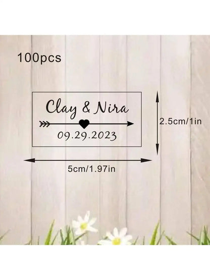 100 Wedding Bubble Tags Bubble Stick Transparent Tags, Wedding Stickers, Transparent Tags, Custom Names and Dates