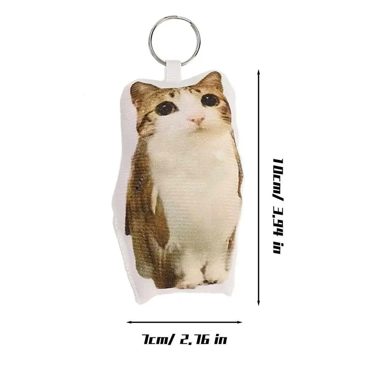 Creative Meowl OMG Cute Cat Plush Keychain Plush Charm with Sound Squeeze Toy Funny Bag Pendant Charm Gift Cute Fidget Toy