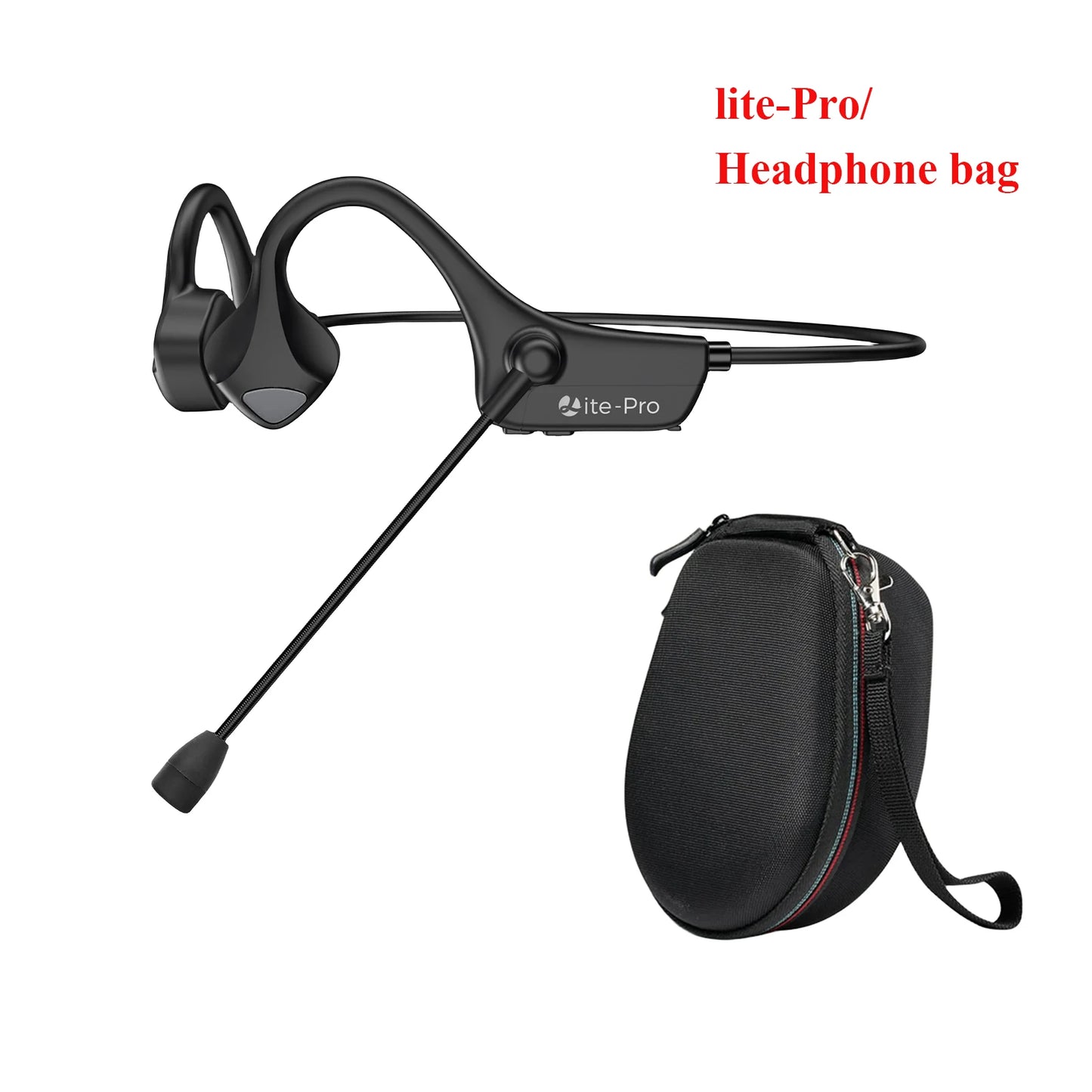 Open Ear Bone Conduction Headphones with dual microphone Wireless Bluetooth Headphone with Mic Headset for work/business/Cycling