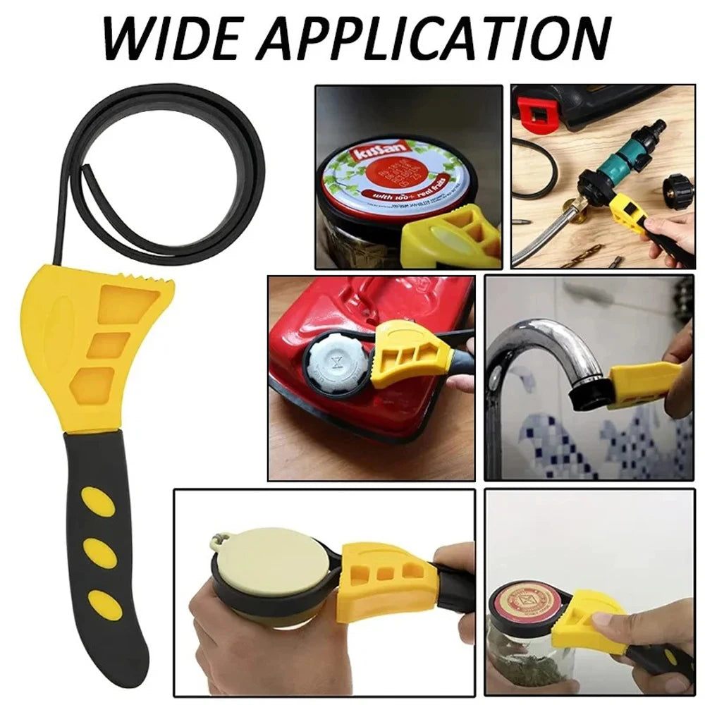 6inch Belt Wrench Oil Filter Puller Strap Spanner Chain Wrench Strap Opener, Adjustable Disassembly Tool Opener Tool