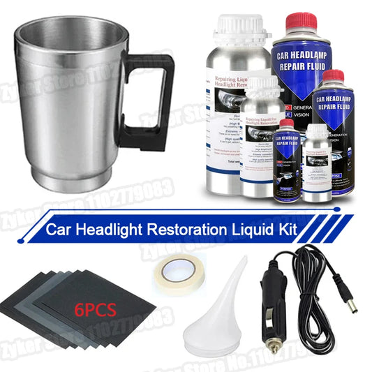 Car Headlight Polish Restoration Kit 12V Automotive Headlight Care Tool Headlight Restoration Headlight Blue Ice Repair Liquids