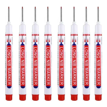 8Pcs/Set 20mm Deep Hole Long Nib Head Markers For Metal Perforating Pen Waterproof Bathroom Woodworking Decoration Multi-Purpose