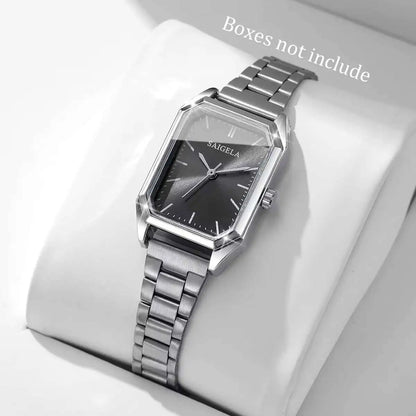 Fashion Rectangle Women Watches Simple Analog Quartz Wristwatch for Girls Clock Gift Reloj Mujer（Without Box）