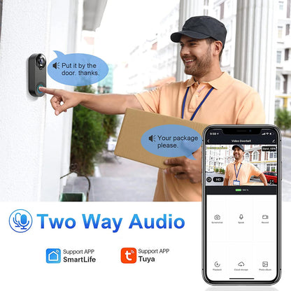 Bezprzewodowa kamera dzwonkowa 1080P WiFi Smart Door Bell Tuya Smart Home Security Detekcja ruchu Night Vision Intercom Dzwonek