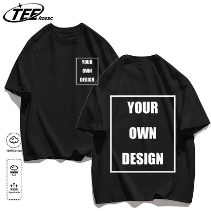 Men's Personalized T-shirt 100%Cotton Tee Custom Shirt Make Your Design Logo Text Men Women Design Your Gift Couple Tshirt