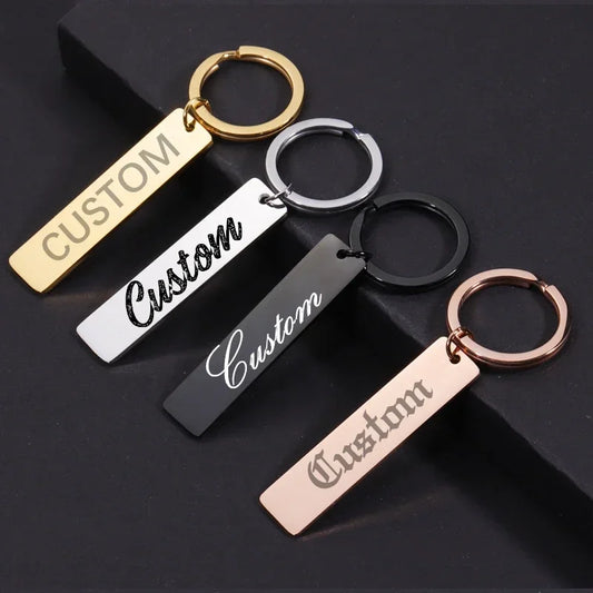 Custom Keychain Engraved with Name & Date, My Love My Life My Friend Message, Personalized Gift Key Ring for Couples, Men, Women