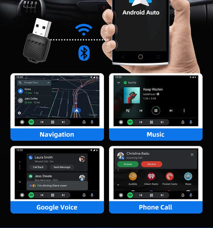 2 in 1 Wired to Wireless Car CarPlay Adapter Android Auto AI Box Plug & Used for OEM Wired CarPlay AA Navigation System