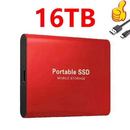Genuine Portable SSD 1TB High Speed External Hard Drive 2TB/4TB USB 3.2 Hard Disk 16TB Mass Solid State Drive for Laptop/PC/MAC