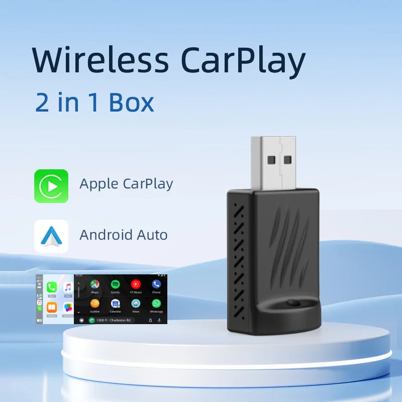 2in1 Wireless CarPlay Dongle Wireless Android Auto Adapter AI Smart Box For Car With Wired CarPlay Car Intelligent Systems
