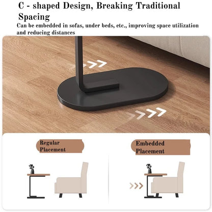 Foldable Adjustable Laptop Bedside Table Multifunctional Lift Workstation Small Space Computer Desk for Home Office Tea& Reading