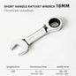 1Set 6mm-19mm Reversible Combination Stubby Single Wrench Stubby Combination 72 Tooth Ratchet Socket Spanner Nut Repair Tools