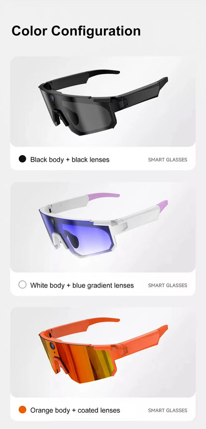 Lenovo 1600w AI Smart Camera Glasses Anti-shake 1080P Video Photo Cycling Sport ChatGPT Sunglasses DualMic 32GB Windproof Goggle