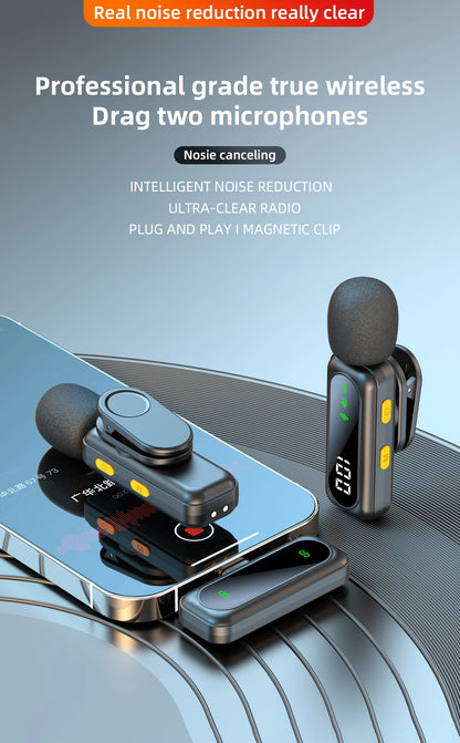 High quality Clip-On Lavalier Microphone J21 Wireless Mini Lapel Mic with100mah Battery for Video Recording Vlog/Podcast Creator