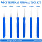 6Pcs Upgraded Blue Electrical Pin Removal Tool Kit Electrical Wire Connector Pin Release Tool Automotive Terminal Release Kit