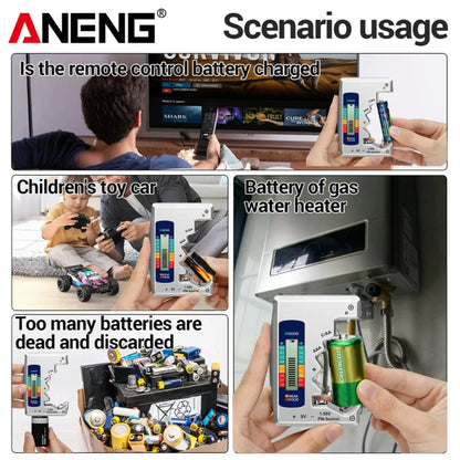 ANENG BT1688 Universal Card Battery Tester D C AA AAA N Battery Test Intuitive Detector Portable  9V 1.55V Button Cell Tools