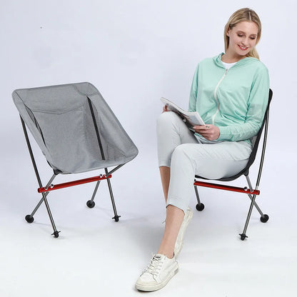 Portable Folding Camping Chair Full-Aluminum Frame Compact with Carry Bag Outdoor Hiking Fishing Backpacking